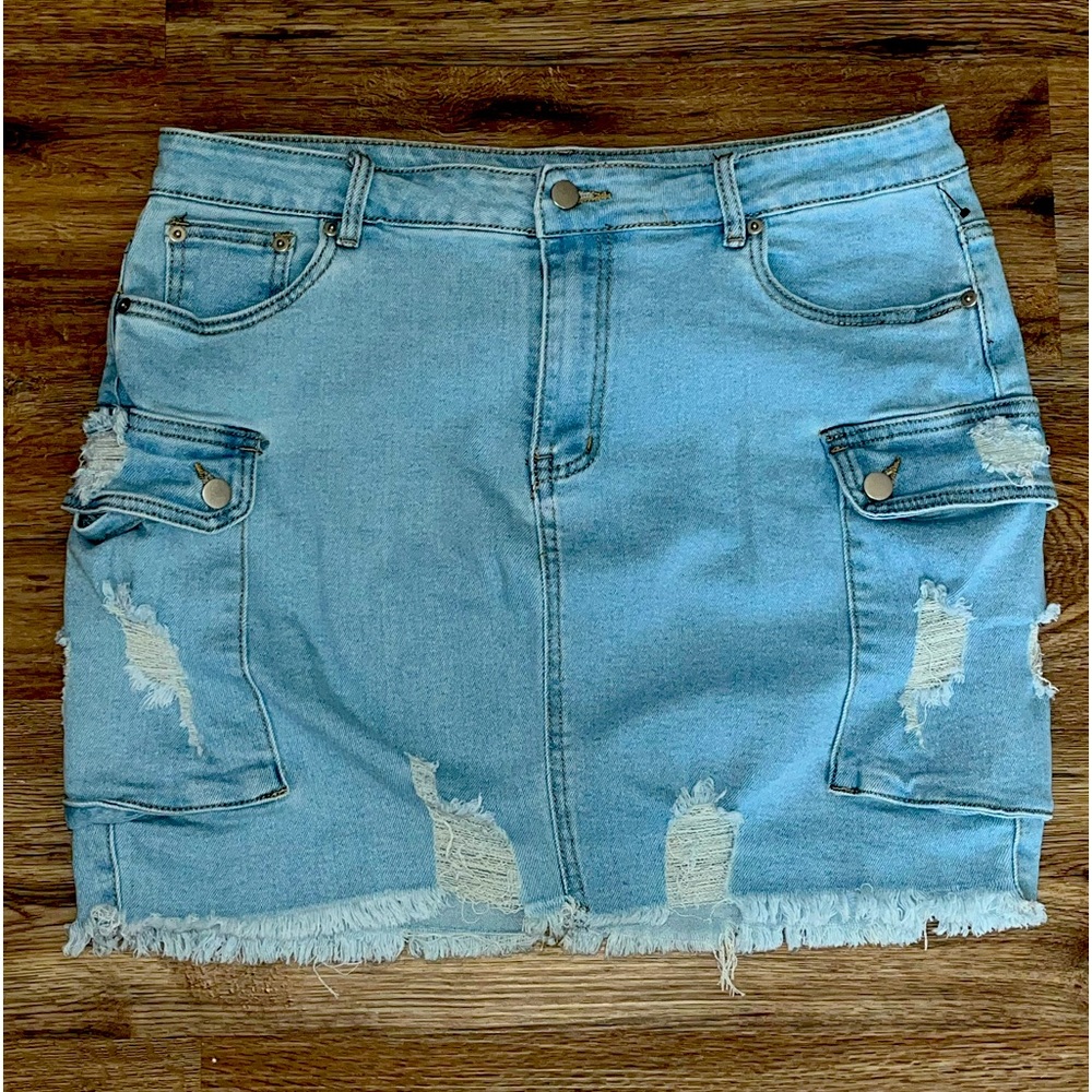 Light Wash Jean Skirt